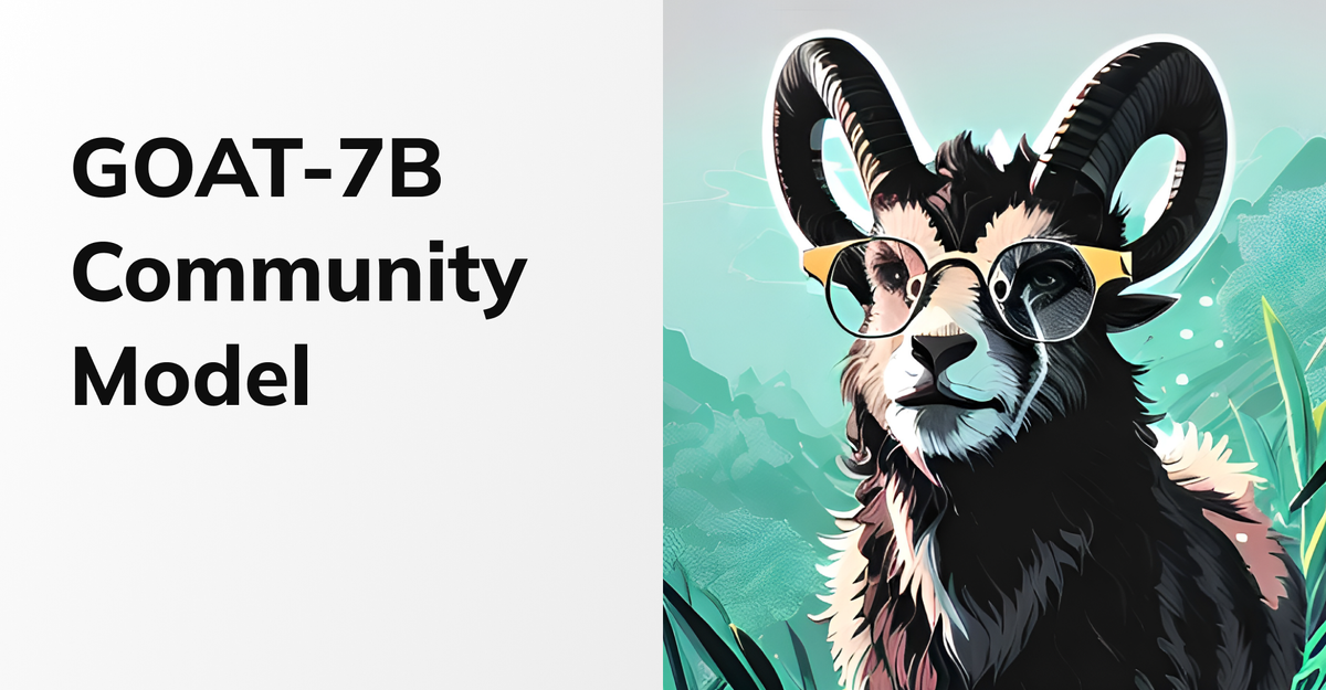 GOAT-7B-Community model is the SOTA among the open-source 7B models